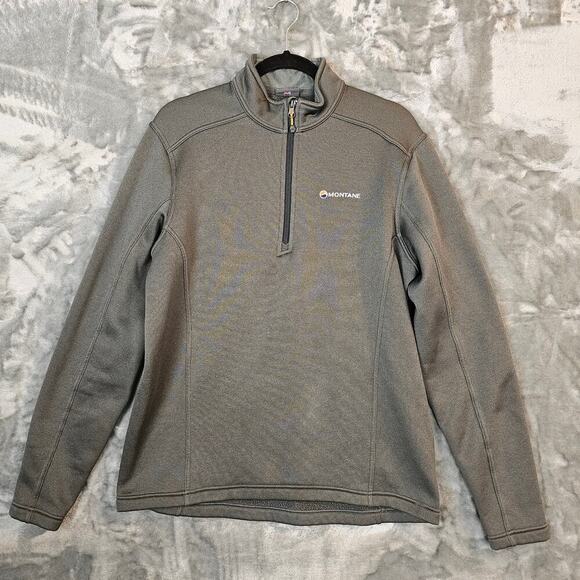 Montane Jacket Mens Large Grey Quarter Zip Fleece Lined Outddors Hiking Gorpcore - Picture 1 of 10
